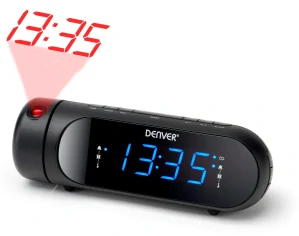 Radiobudík s projekcí času a USB nabíječkou Denver CPR-700